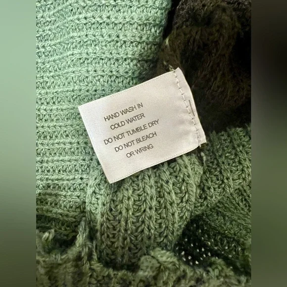 Women’s Simply Southern Green and Brown Striped Distressed Sweater Size Medium - Picture 12 of 12